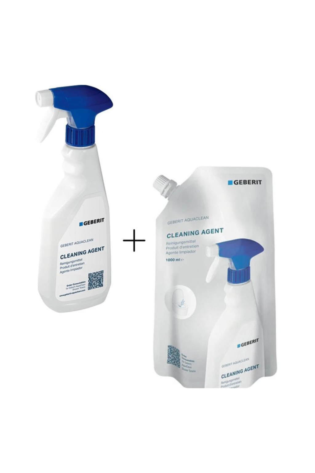 Geberit AquaClean Reinigingsmiddel 500ml – Geschikt voor Mera, Tuma, Sela, 4000 & 5000 Modellen + 1000ml navulling